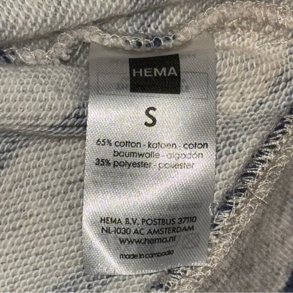 Hema T-Shirt Dress Women's Size Small Gray Blue Striped Sweater Shirt Dress - Picture 3 of 16